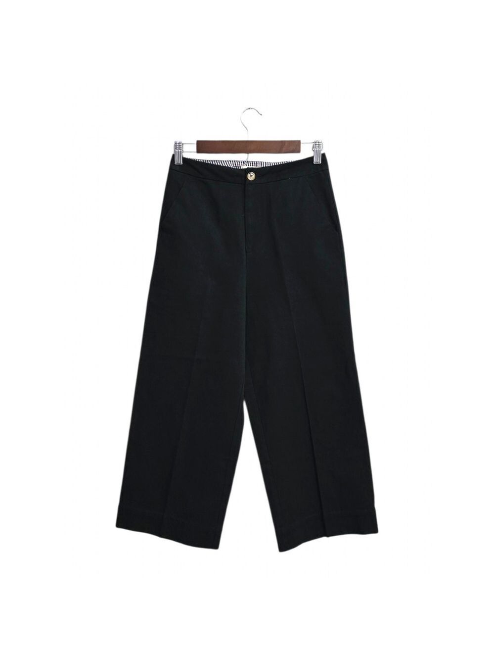Bohme High Rise Wide Leg Cropped Pants In Black Sz S